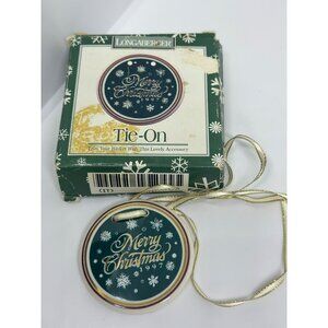 VTG 1997 Longaberger Merry Christmas Tie-On Basket 2" Accessory NEW #34738